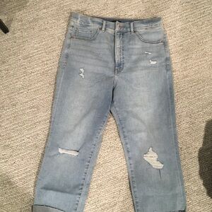 Express Light Blue Cropped Jeans